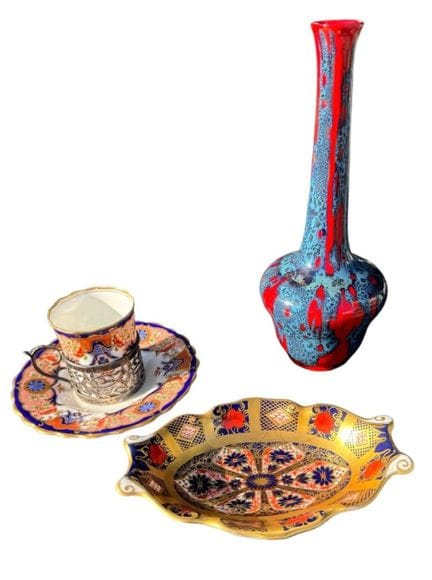 ROYAL CROWN DERBY, PIN-SCHALE MIT OLD-IMARI-MUSTER