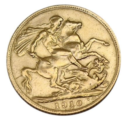 Eine edwardianische „Full Sovereign“-Münze aus 22-