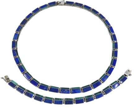 MORITA GIL, CHILE, DESIGNER-SET AUS SILBER, LAPIS 