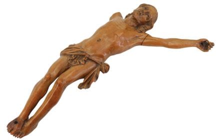 EIN AUS BUCHSBAUM HOLZ GESCHNITZTER CORPUS CHRISTI