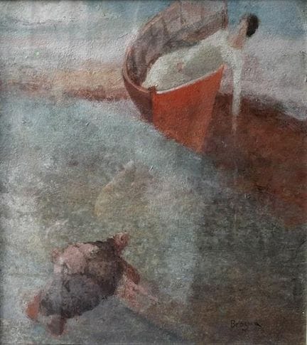 DAVID BRAYNE, nato nel 1954, tecnica mista su cart