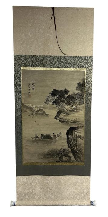EINE CHINESISCHE WANDROLLE 
Die eine Flussszene mi