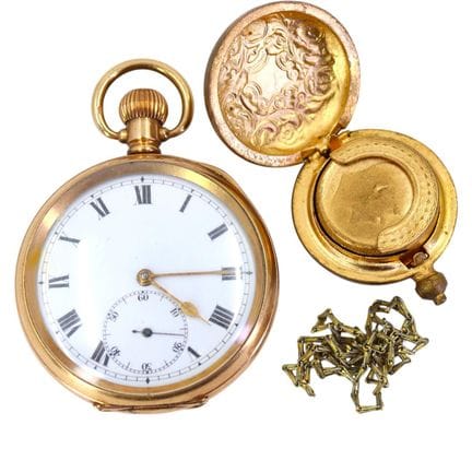 DENNISON WATCH CO., EINE VERGOLDETE TASCHENUHR MIT