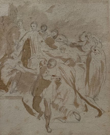 归功于格雷戈里奥-拉扎里尼，威尼斯，1655 - 1730 年，维拉博纳-德-罗维戈，18 世纪钢笔