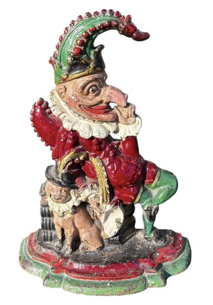 EIN POLYCHROMER VIKTORIANISCHER TÜRSTOPPER AUS GUS