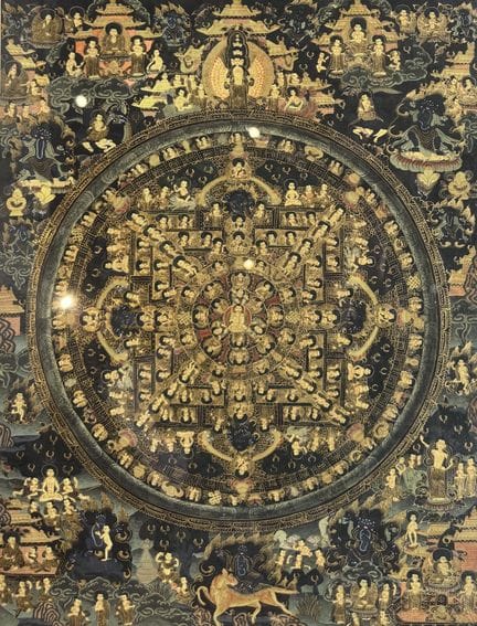 UNA THANGKA BUDDHISTA TIBETANA
Tibet o Nepal, dipi