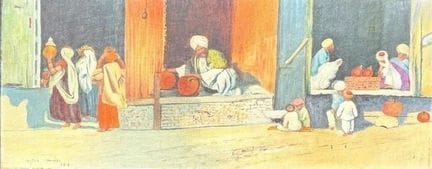 OLIO SU TAVOLA DEL XX SECOLO, SCENA DI STRADA ARAB