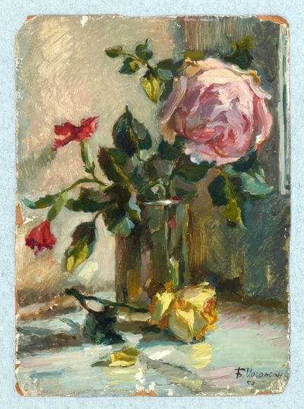Boris IOGANSON (1893–1973)
Roses in a Vase, 1957
O