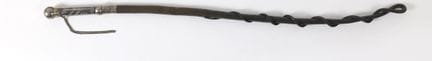CAUCASIAN WHIP 
Metal, blackened, leather
83 cm, M
