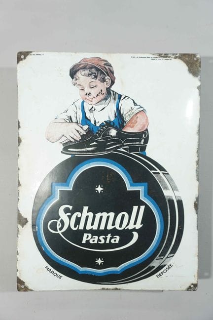 拱形搪瓷牌 RESTAURATIONS
品牌：Schmoll Pasta
价格：-
搪瓷厂：C. R