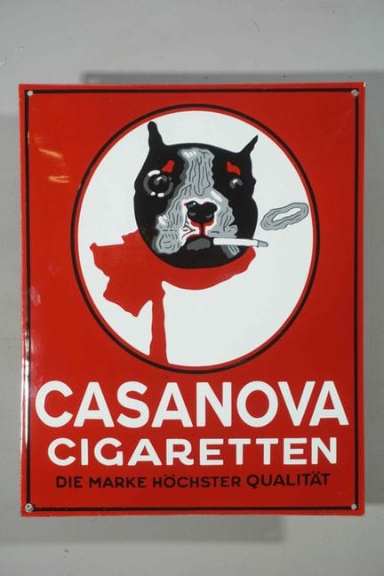 REPLICA 拱形搪瓷牌
品牌：Casanova Cigaretten
价格：-
搪瓷厂：-
尺寸