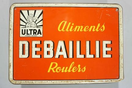 搪瓷牌
品牌：Debaillie aliments Roulers
税号：已缴税 布鲁塞尔 2422