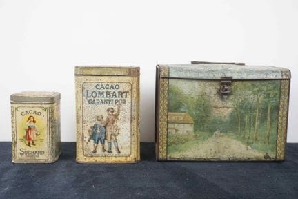 一套锡盒；Suchard、Lombaert
尺寸：高16×宽21×深11