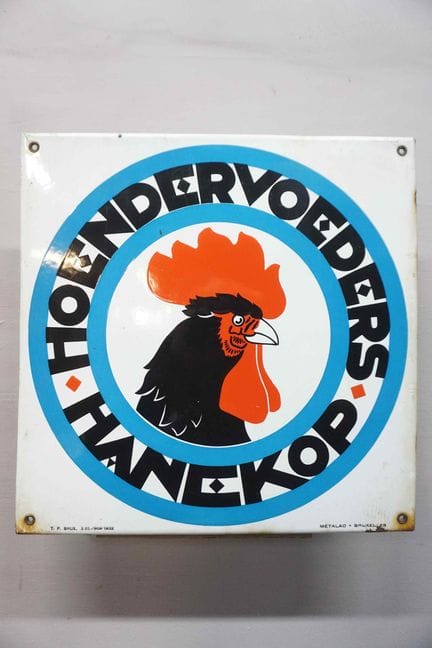 搪瓷牌
品牌：Hoendervoeders Hanekop
税号：T.P. BRUX. 285/96