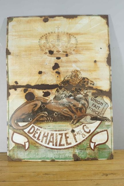 搪瓷牌
品牌：Delhaize
价格：-
搪瓷厂：H.Henrijean，布鲁塞尔安特卫普大道93号