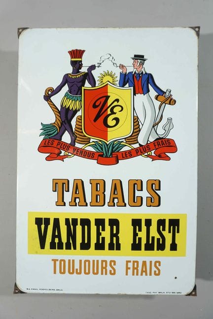 搪瓷牌
品牌：Tabacs Vander Elst
税号：TAXE. PAY. BRUX. 372-