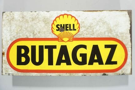 双面搪瓷板
品牌：Shell Butagaz
价格：-
搪瓷厂：EMAIL KOEKELBERG S