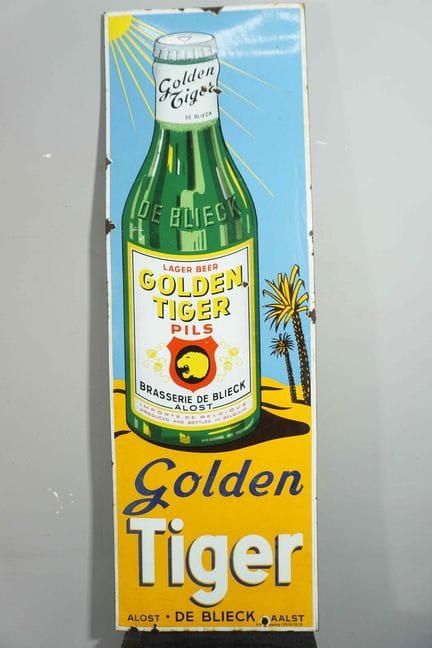 搪瓷牌
品牌：Golden Tiger
编号：T.P.B. 141/56/58
搪瓷厂：EMAIL 