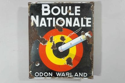 搪瓷牌
品牌：Boule Nationale
税号：Brux. 372-310-1935
搪瓷厂：K