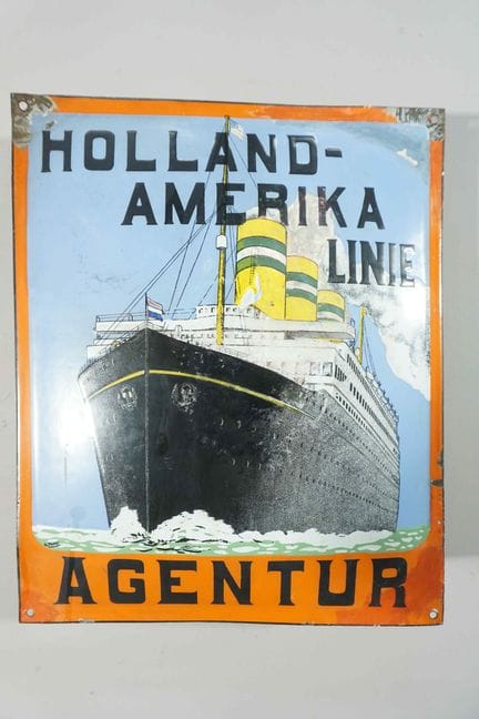 搪瓷牌“RESTAURATIONS”
品牌：Holland-Amerika Line Agentur