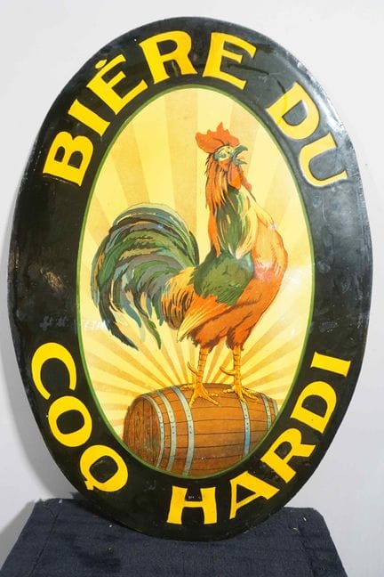 双面搪瓷牌 RESTAURATIONS
品牌：Bière du coq hardi
价格：-
搪瓷厂