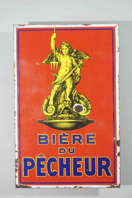 搪瓷牌
品牌：Bière du Pêcheur
价格：-
搪瓷厂：Emaillerie Als St