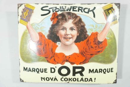 拱形搪瓷牌
品牌：Stollwerck
价格：-
搪瓷厂：-
尺寸：高48×61