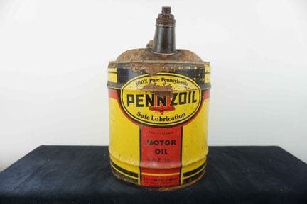 金属油桶，Pennzoil
尺寸：高44×28
