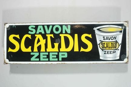 搪瓷牌
品牌：Savon Scaldis Zeep
编号：T.P.B 141(73)56
搪瓷厂：N