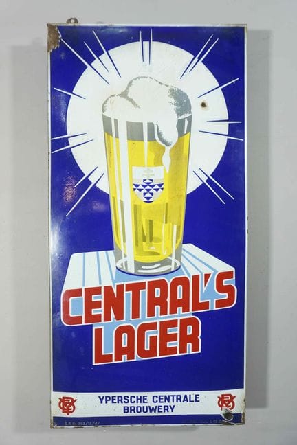 搪瓷牌
品牌：Central's lager
税号：T.P.Br. 293/13/47
搪瓷厂：AR