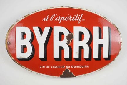拱形搪瓷牌
品牌：Byrrh
价格：-
搪瓷厂：-
尺寸：高28×41