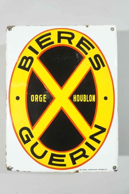 搪瓷牌
品牌：Bieres Guerin
价格：-
搪瓷厂：S.A. EMAIL. KOEKELBE