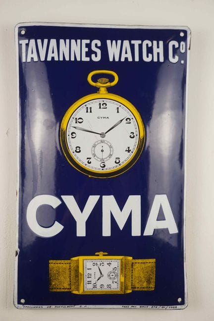 拱形搪瓷牌
品牌：Cyma Tavannes watch
税号：TAXE. PAY. BRUX. 3