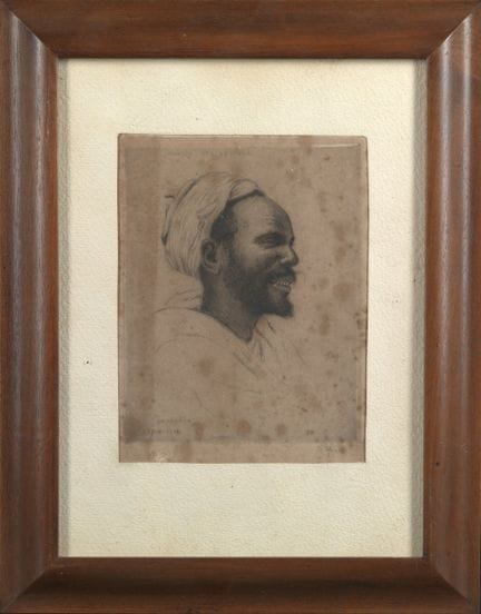 弗朗索瓦-德-海瑞恩（1877 - 1962）- 东方男子肖像
纸上蚀刻版画。尺寸：37 × 29 