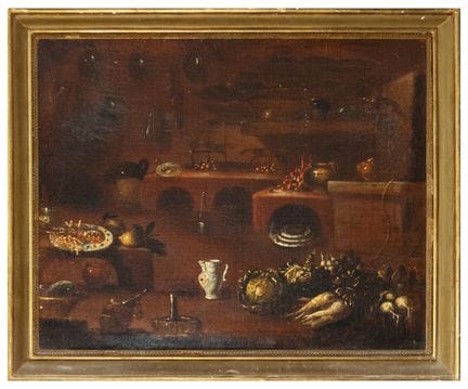 Stillleben mit Früchten und Blumen – Italienischer