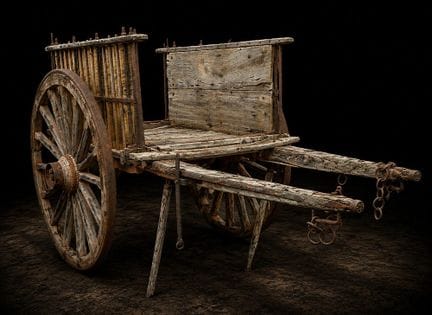Traditioneller Bauernwagen mit vergitterten Seiten