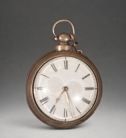 Pocket watch with an enamel dial and Roman numeral