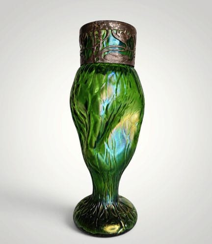 Exquisite Jugendstil-Vase, Wilhelm Kralik Sohn zug