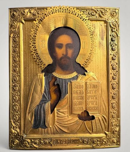 Russische Ikone aus dem 19. Jahrhundert – Christus