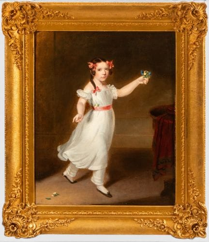 Child portrait of a girl – French Romantic School 