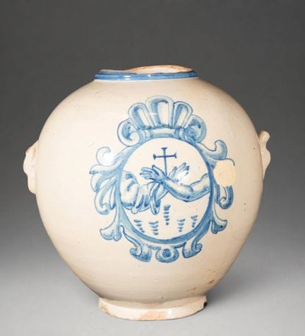 MANISES CERAMICS - Récipient globulaire orné d'un 