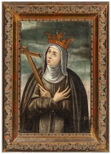 Heilige Nonne mit einem Kreuz gekrönt – Spanische 