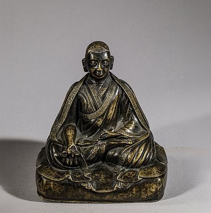 Tibetisches Porträt eines in Meditation versunkene