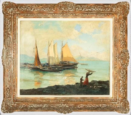 "FISHING IN BLANES" - FERNANDO DE SOTO
OLIO SU TEL