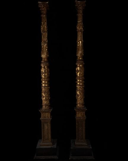 Important pair of large Italian Baroque Palace Col