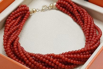 Vintage-Armband aus natürlicher roter Koralle aus 