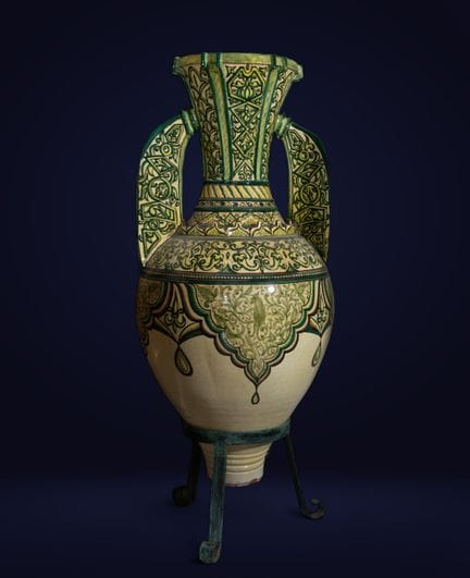 Große glasierte Keramikvase von Triana namens "The