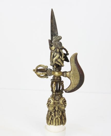 Ritualdolch „Phurba-Kartika“, Bronze und Eisen. Ti