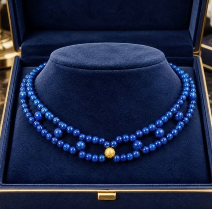Vintage-Halsband im Lapislazuli-Design. El Greco T