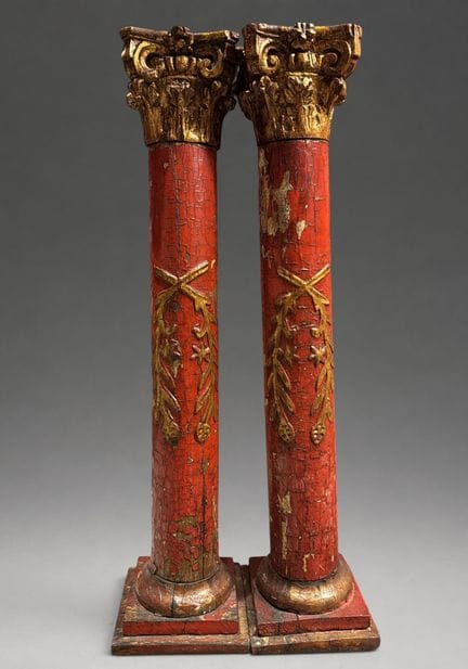 LARGE AND DECORATIVE PAIR OF 17TH-CENTURY BAROQUE 